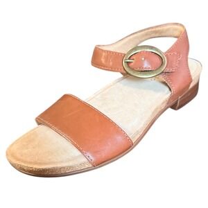 Brioso Womens 8.5 Rancho Brown Leather Sandals‎ Flat Strappy Summer Shoes